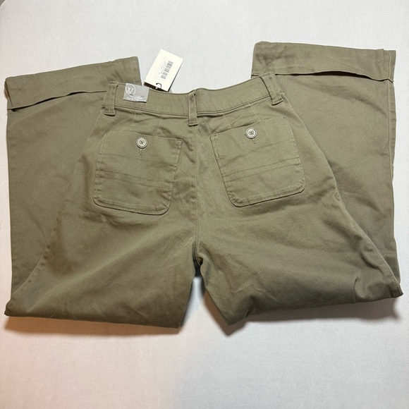 Wit & Wisdom SKYRISE PLEATED WIDE LEG TROUSERS WITH FIXED CUFF in Olive Green - Picture 10 of 10